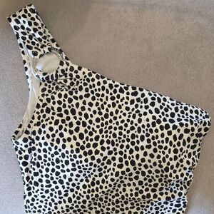 Michael Kors Black and White Patterned Top